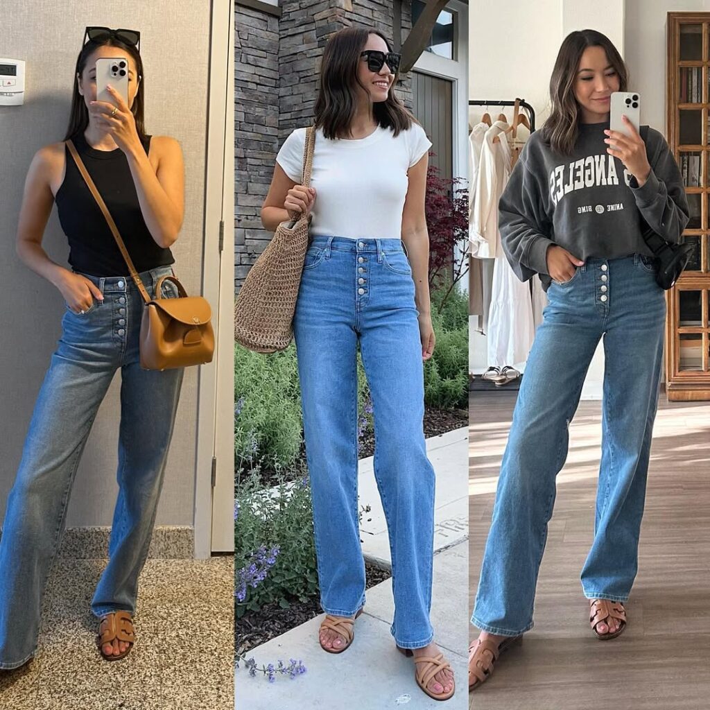 Wide-Leg Pants with a Silk Camisole
