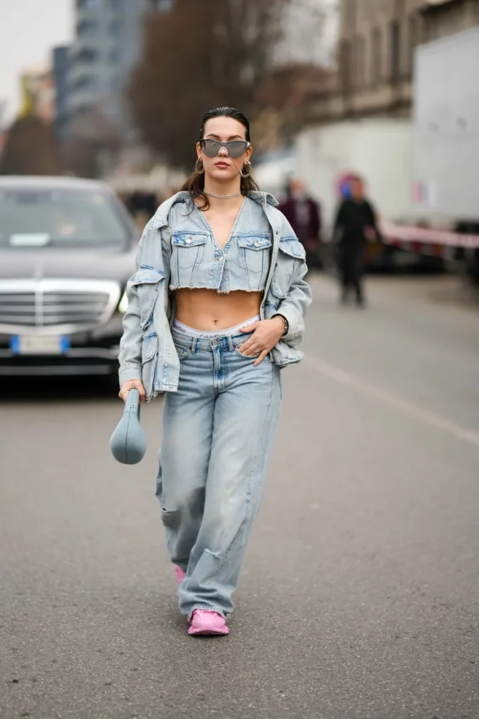 Baggy Jeans with a Fitted Tank and Chunky Sneakers