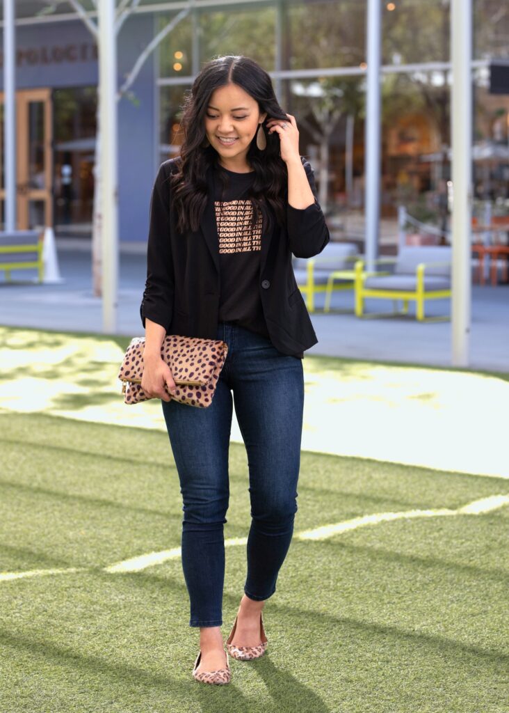 Black Jeans with a Graphic Tee