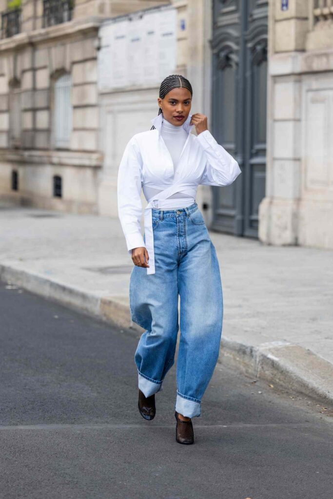 Crop Top with High-Waisted Baggy Pants