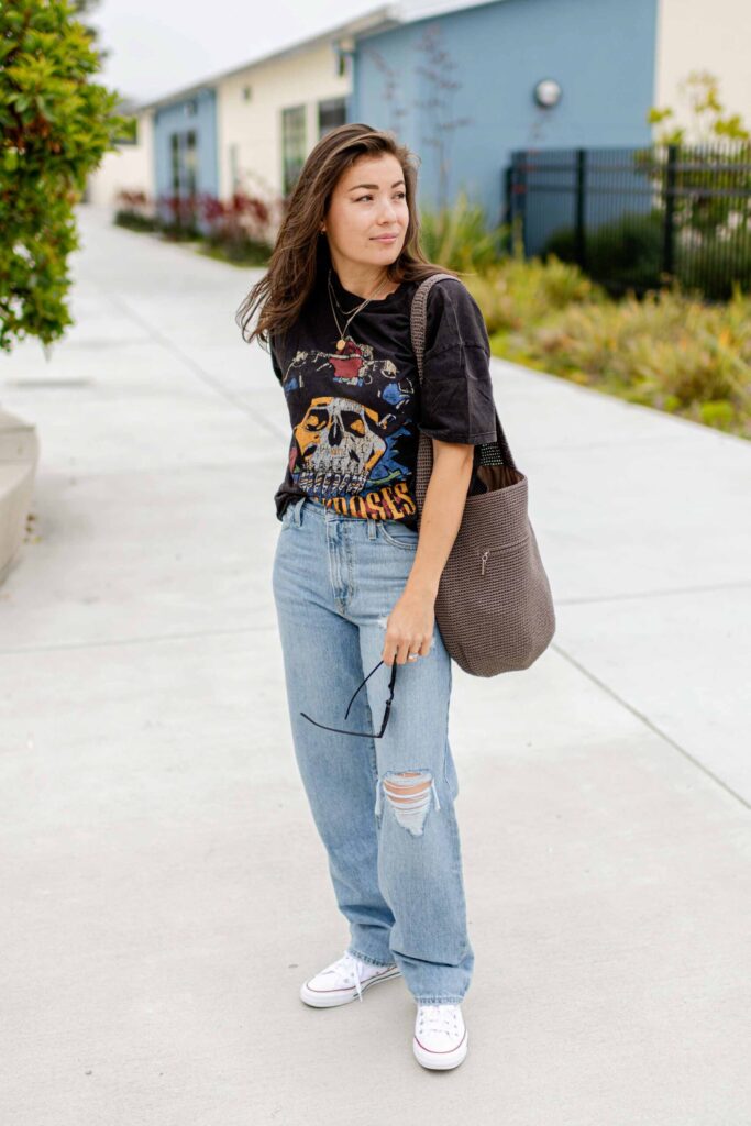 Oversized Graphic Tee + Baggy Jeans