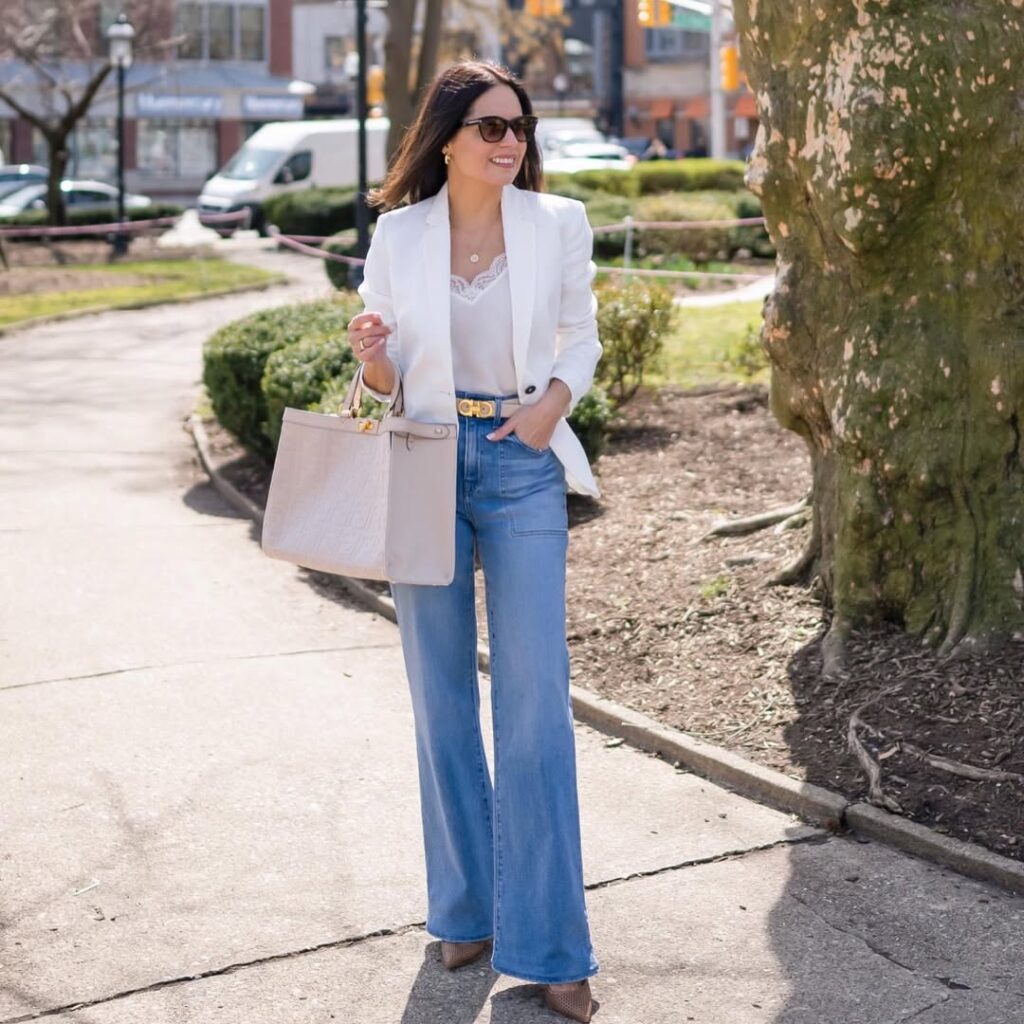 Blazer and White Jeans Combo