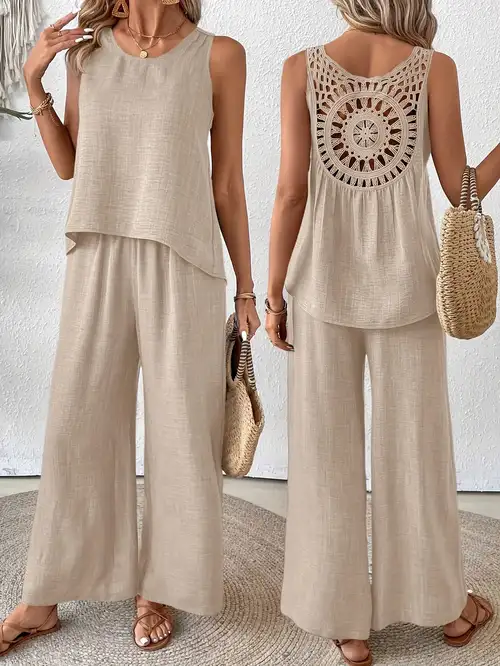 Vest Top + Wide Leg Pants + Saddle Bag