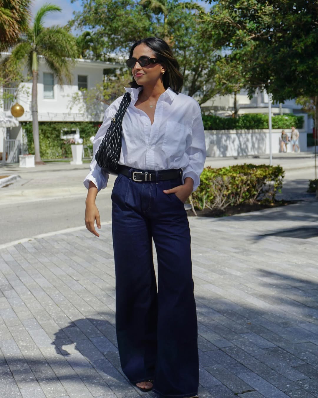 Classic White Tee with Light Wash Jeans