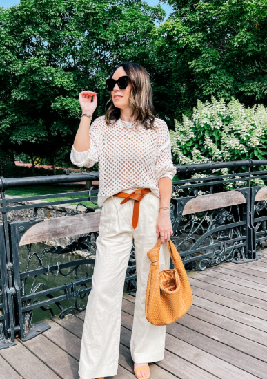 Beige Pants Street Style Look