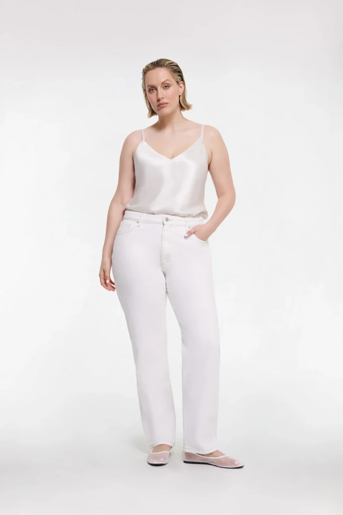 Silk Camisole + White Jeans