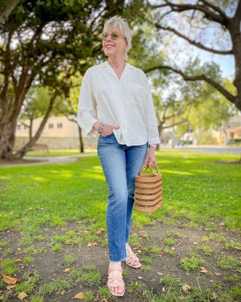Tank Top + Wide-Leg Jeans