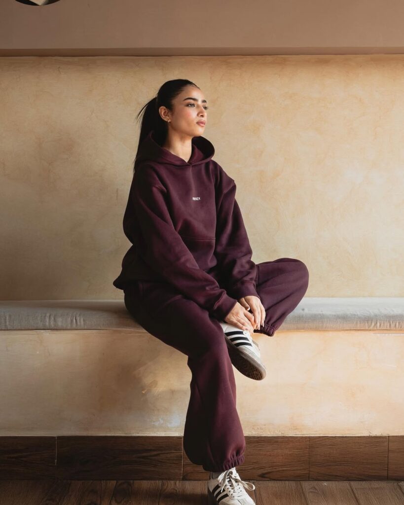 Black Hoodie + Maroon Joggers