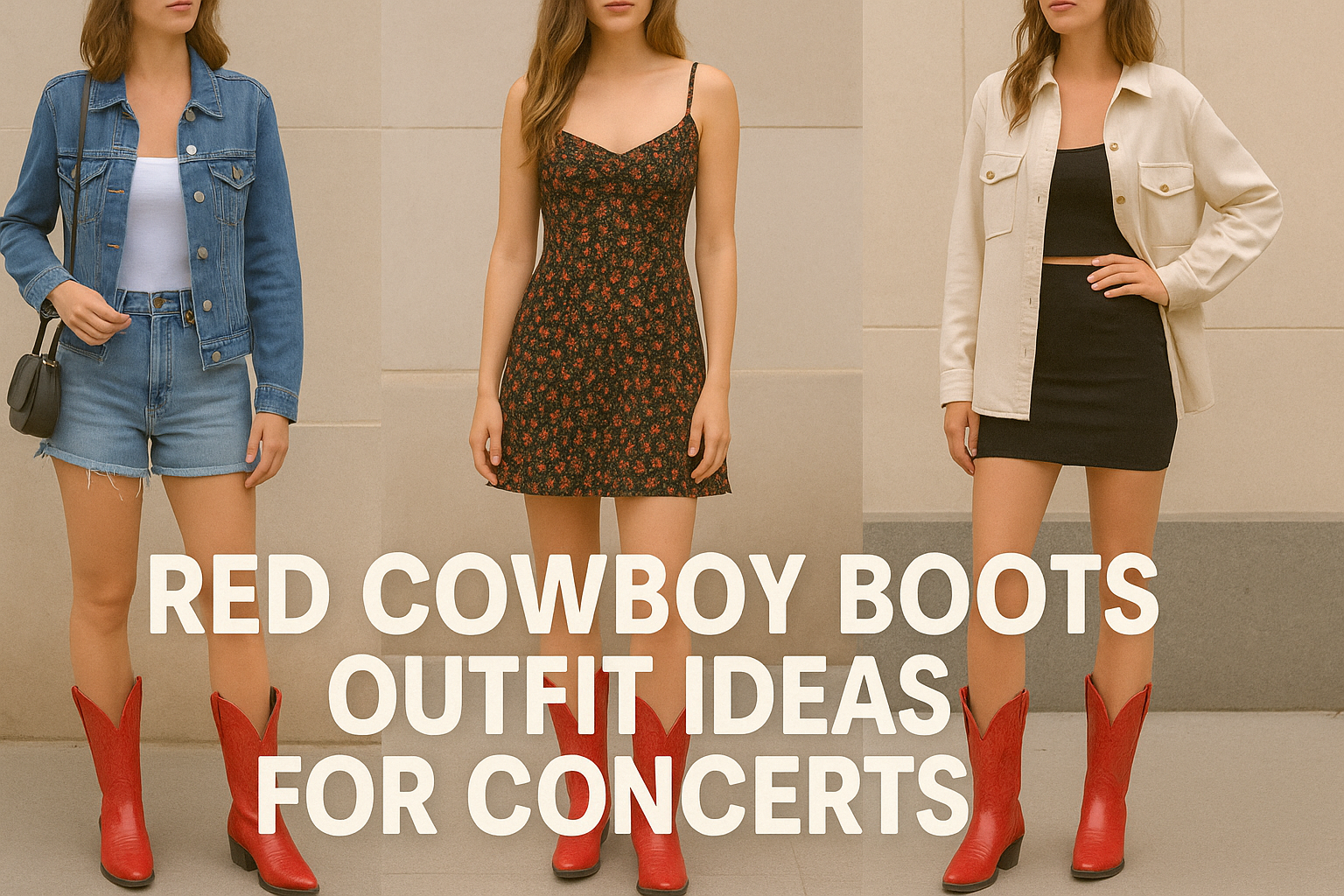 11+ Red Cowboy Boots Outfit Ideas for Concerts