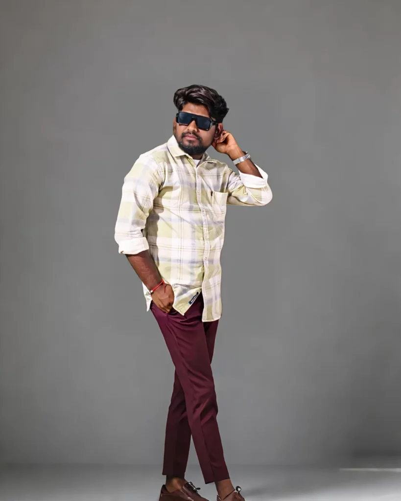 Plaid Shirt + Maroon Chinos
