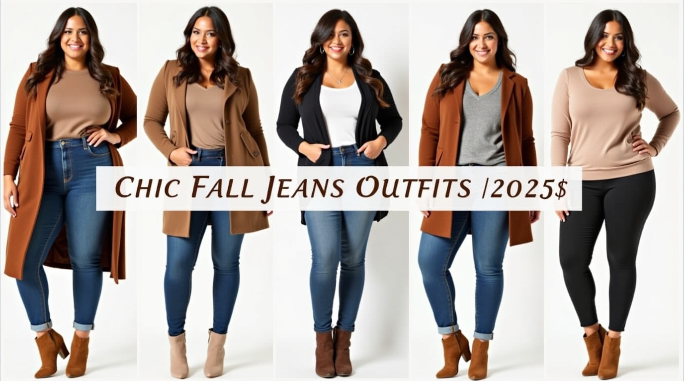 Chic fall outfits for curvy women in 2025 casual jeans