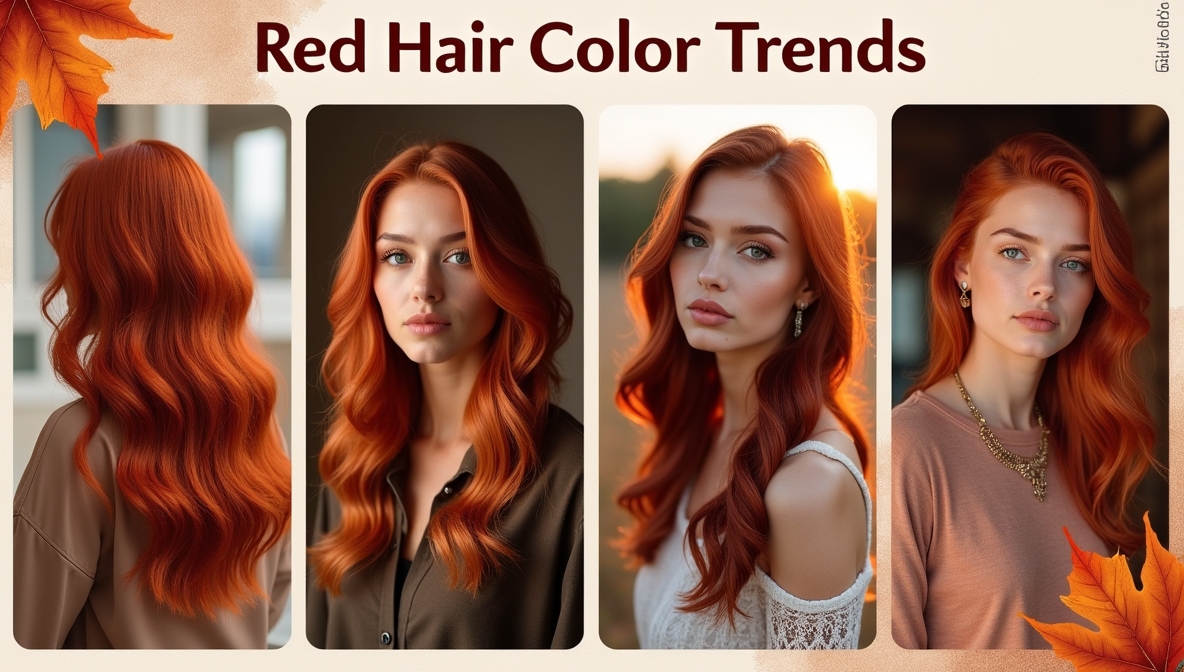 Red hair color trends for fall 2025 autumn highlights